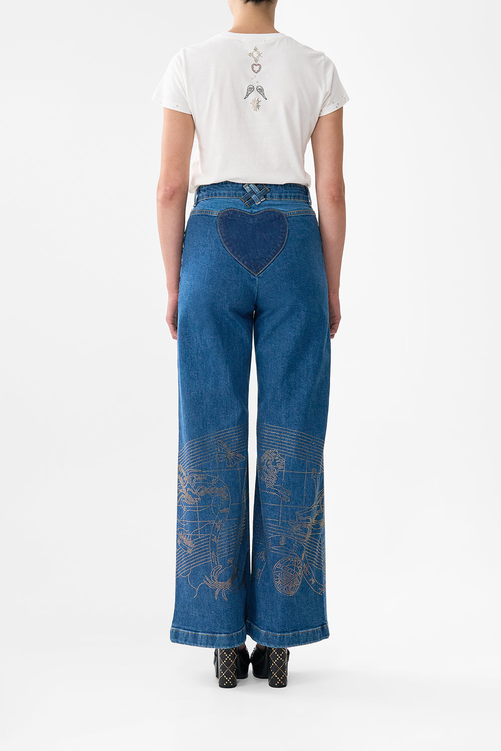 JEANS ACAMPANADOS DE TIRO ALTO JENNA ZODIAC ZONE