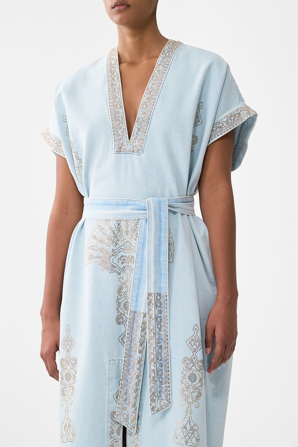 ALIKA ISTANBUL ALCHEMY BELTED KAFTAN DENIM