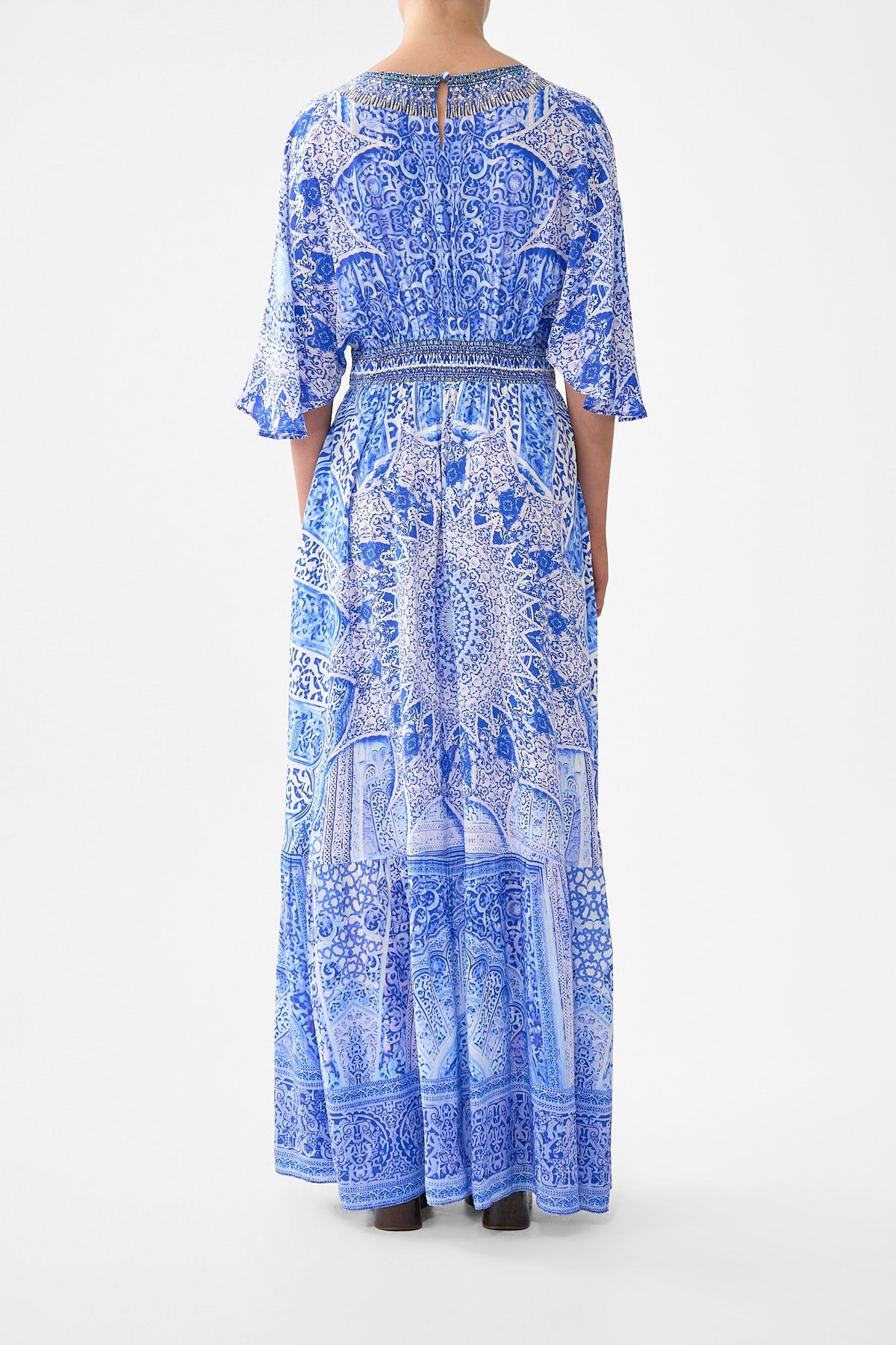 WAISTED DRESS WITH HEM RUFFLE THE BOSPHOROUS