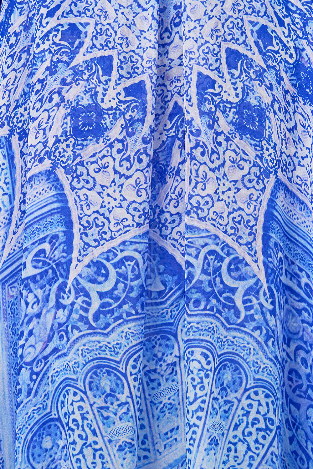 The CAMILLA LONG KAFTAN WITH WAIST DETAIL THE BOSPHOROUS in our  print.