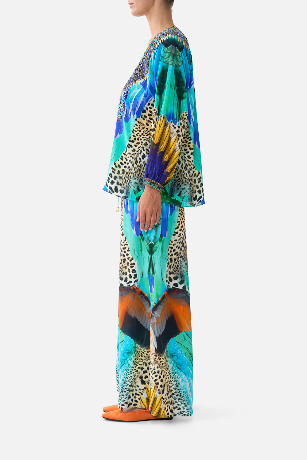 LACE UP BLOUSE JUNGLE FLIGHT