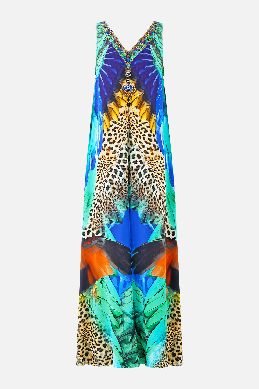 MONO ACAMPANADO CON CUELLO EN V ESTAMPADO DE LA SELVA