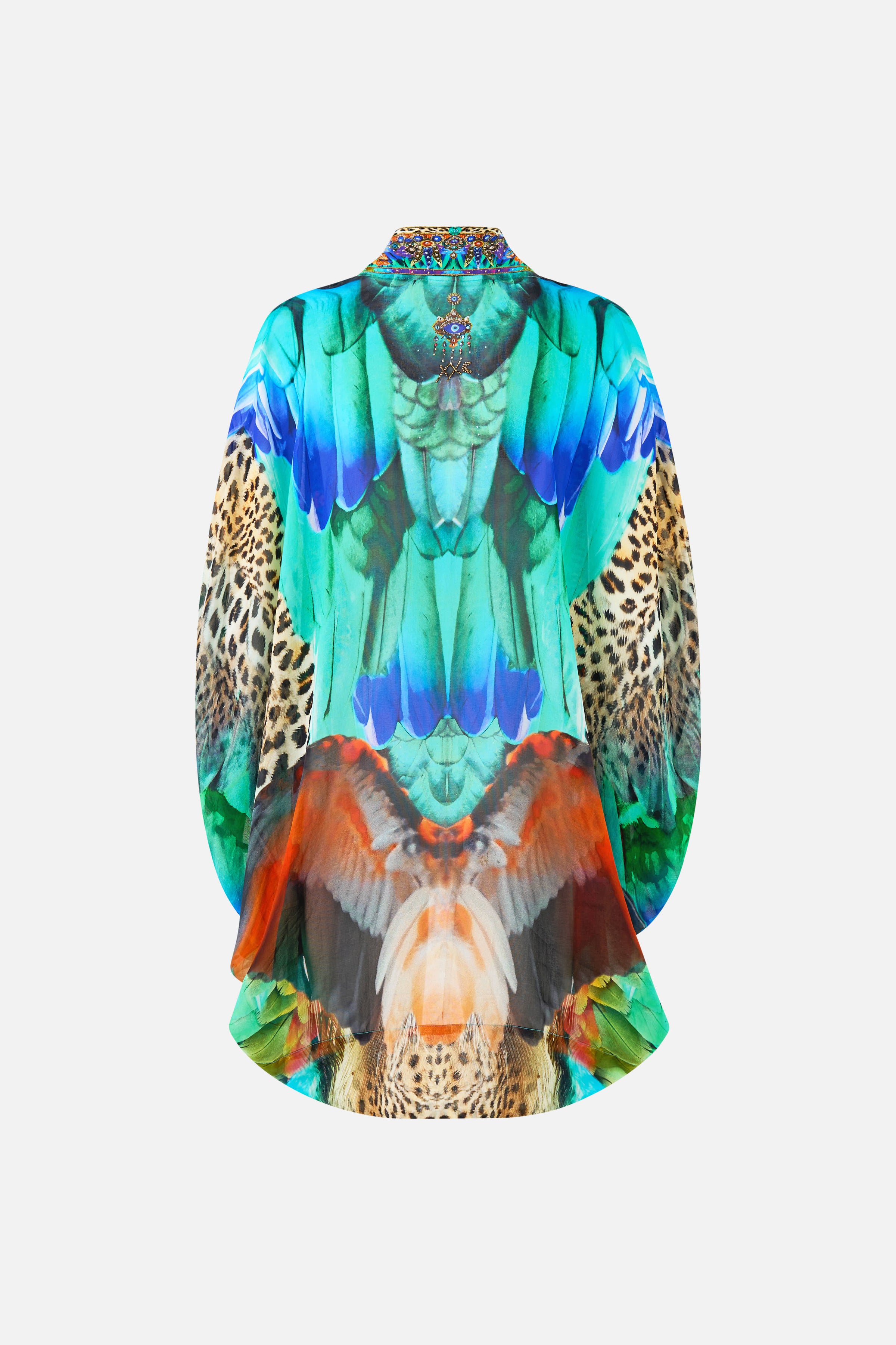 CHAQUETA CARDIGAN ABIERTA ESTILO CAPA VUELO POR LA JUNGLA