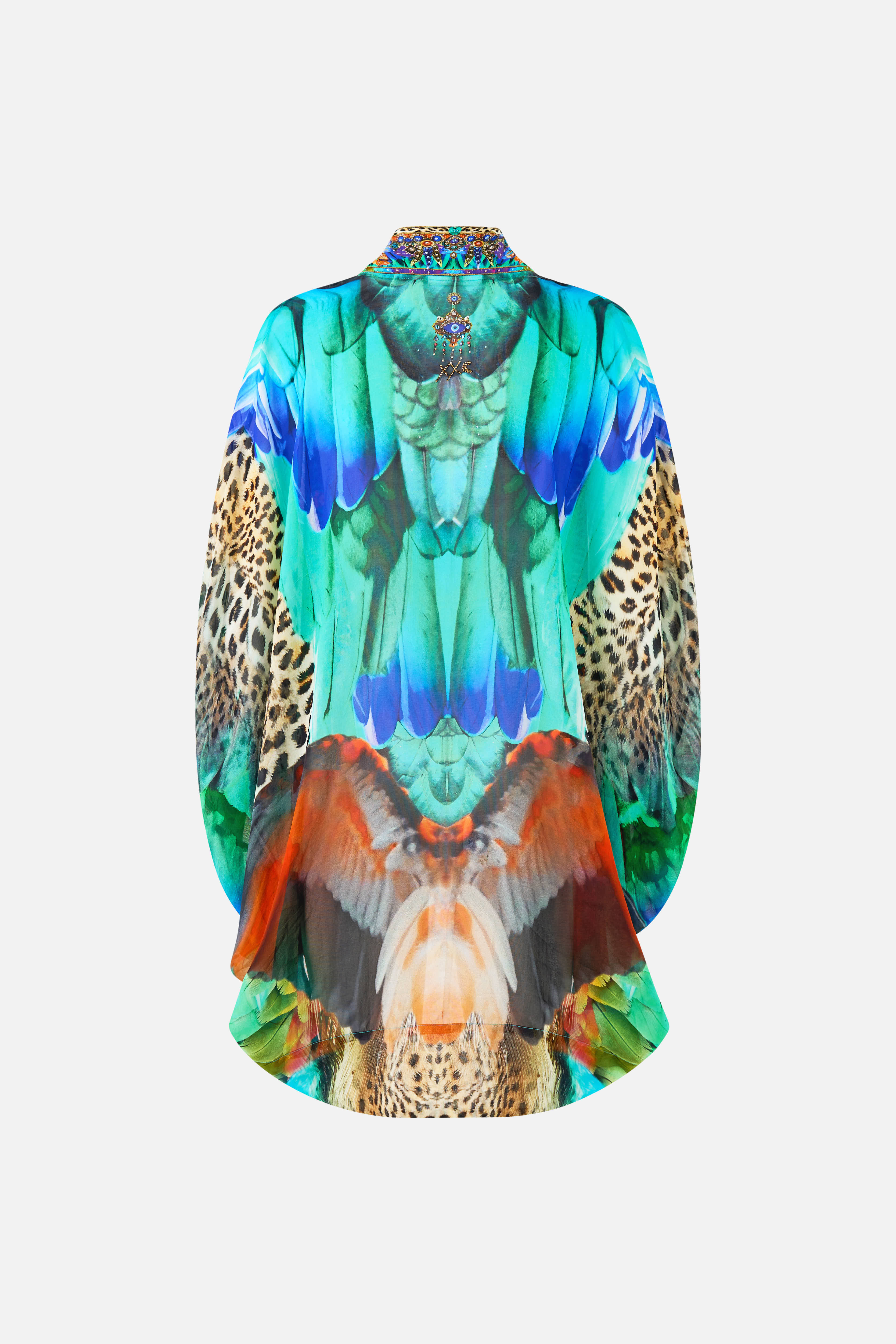 CHAQUETA CARDIGAN ABIERTA ESTILO CAPA VUELO POR LA JUNGLA
