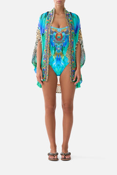 OPEN FRONT CARDI CAPE JUNGLE FLIGHT