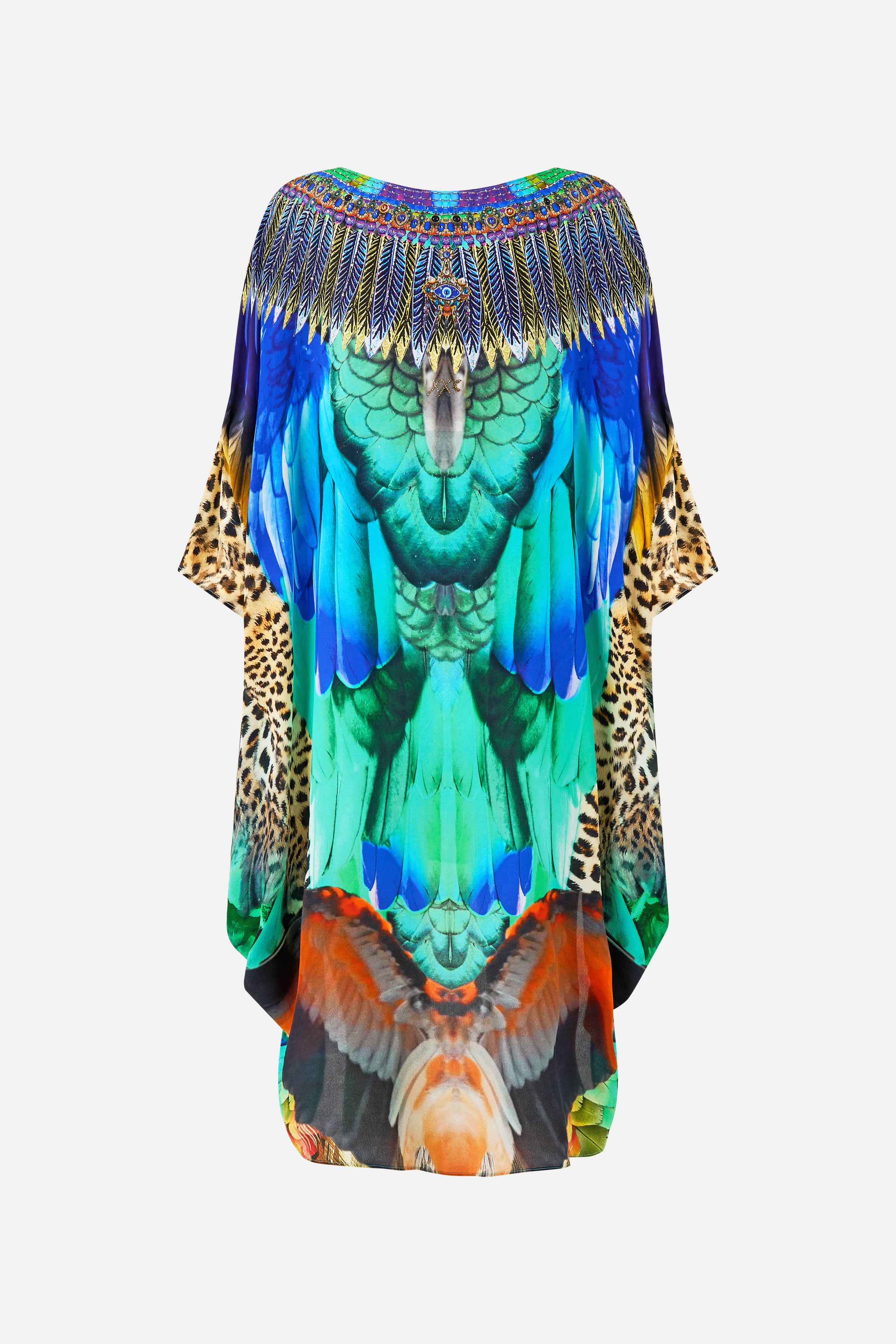 VESTIDO CON BAJO TRASERO REDONDEADO ESTAMPADO JUNGLE FLIGHT