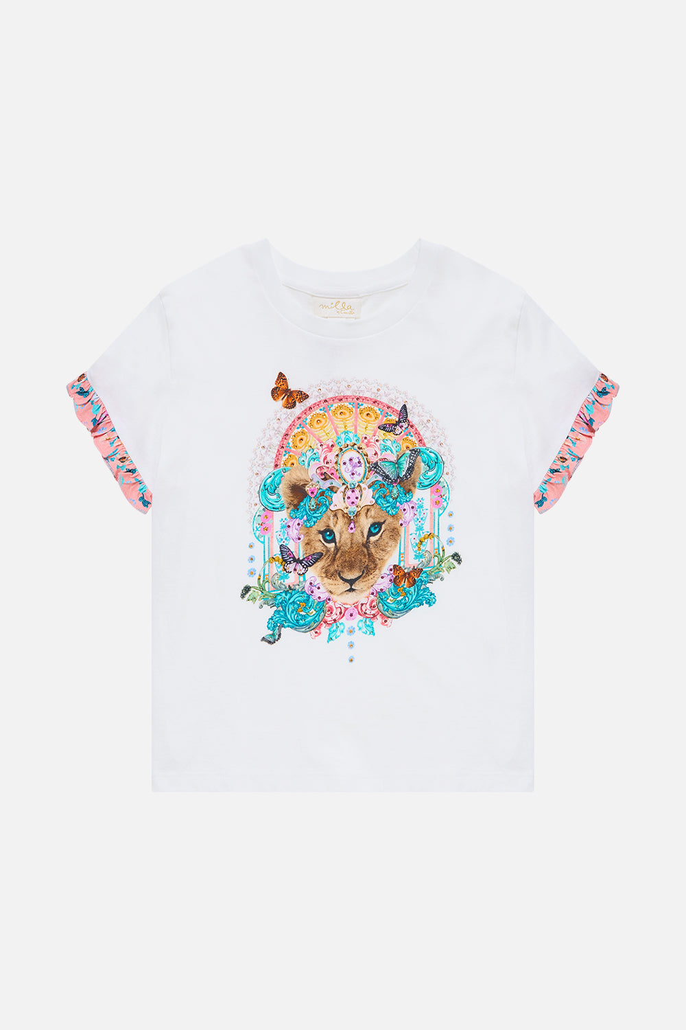 KIDS FRILL SLEEVE TEE W BABYLOCKED EDGE HOWDY GAUDI