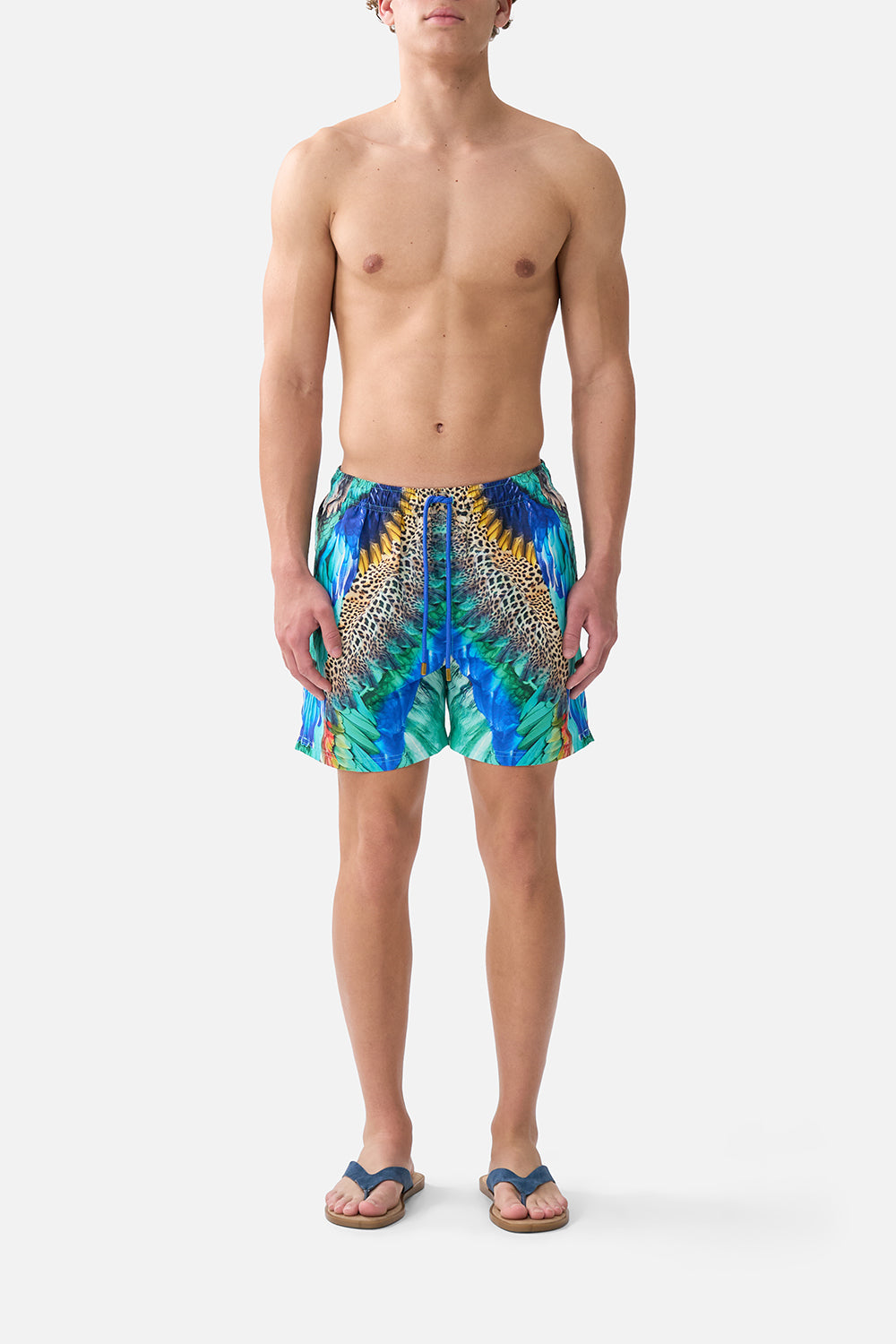 MID LENGTH BOARDSHORT WITH ELASTIC WAIST JUNGLE FLIGHT