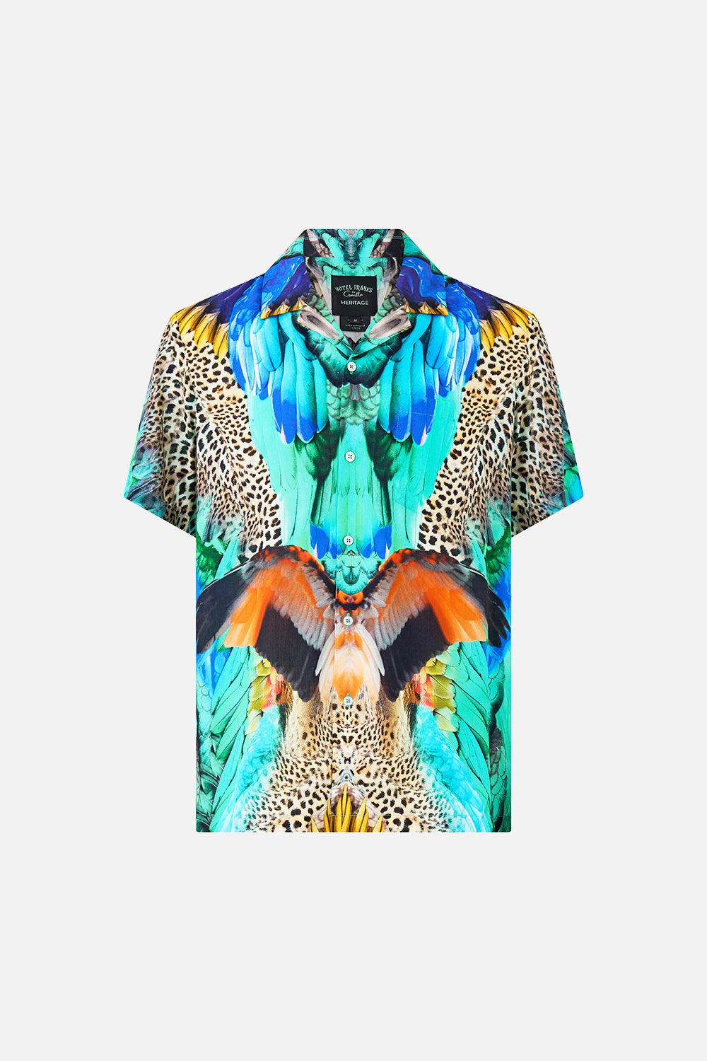 CAMISA DE MANGA CORTA CON CUELLO CUBANO JUNGLE FLIGHT