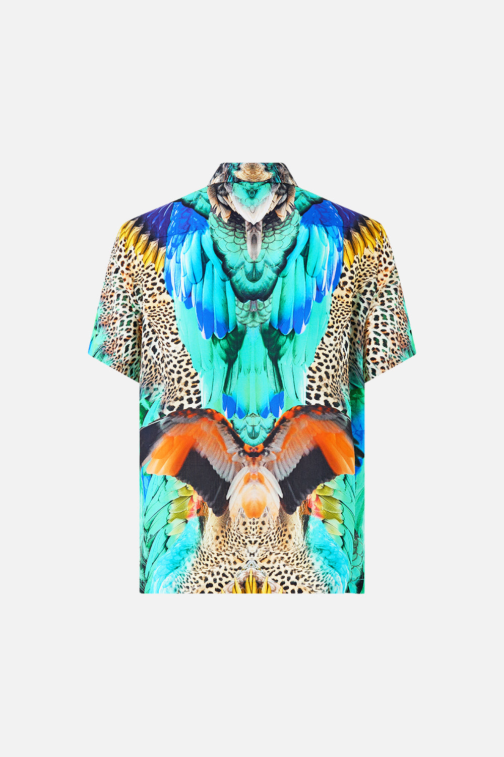CAMISA DE MANGA CORTA CON CUELLO CUBANO JUNGLE FLIGHT