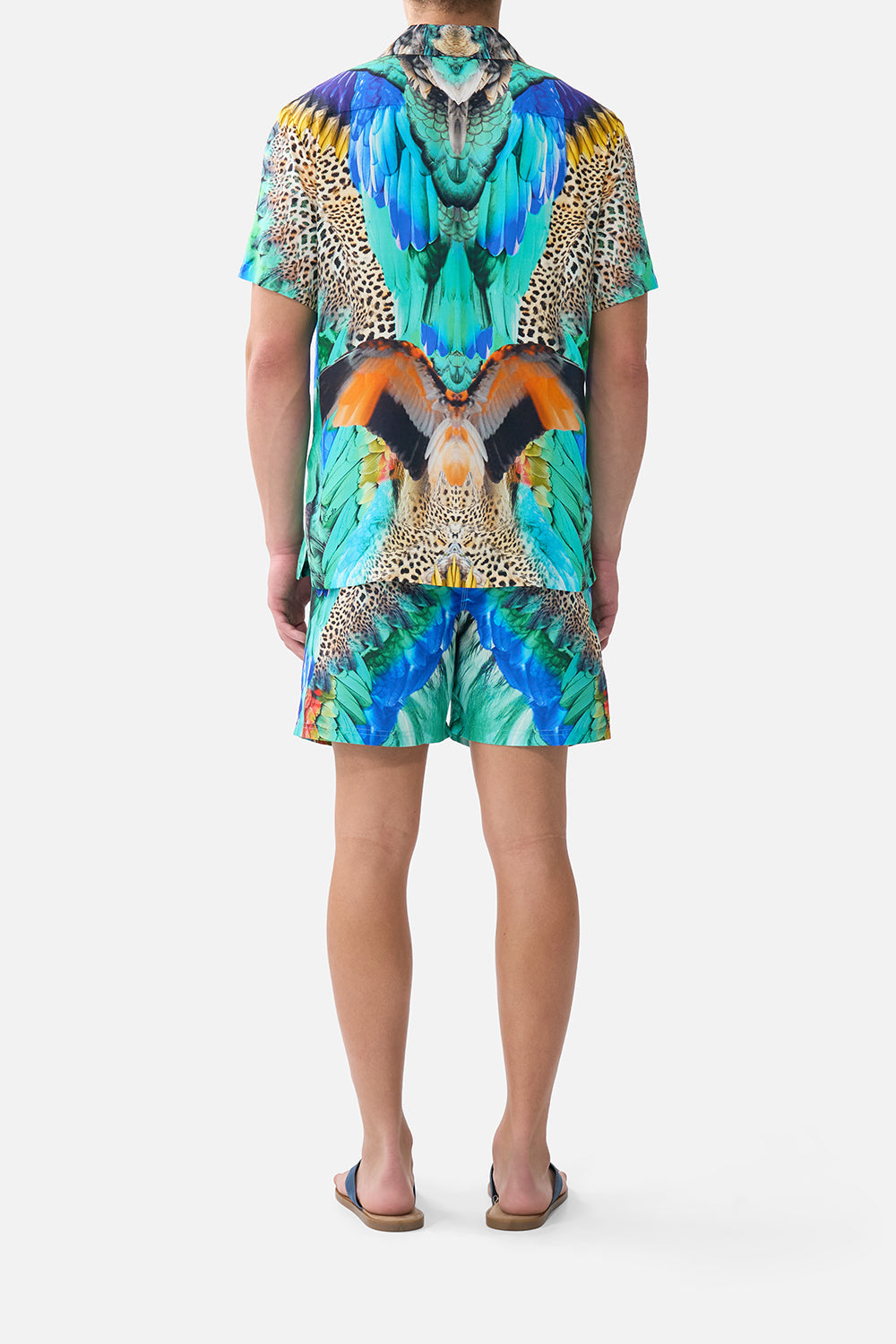 CAMISA DE MANGA CORTA CON CUELLO CUBANO JUNGLE FLIGHT