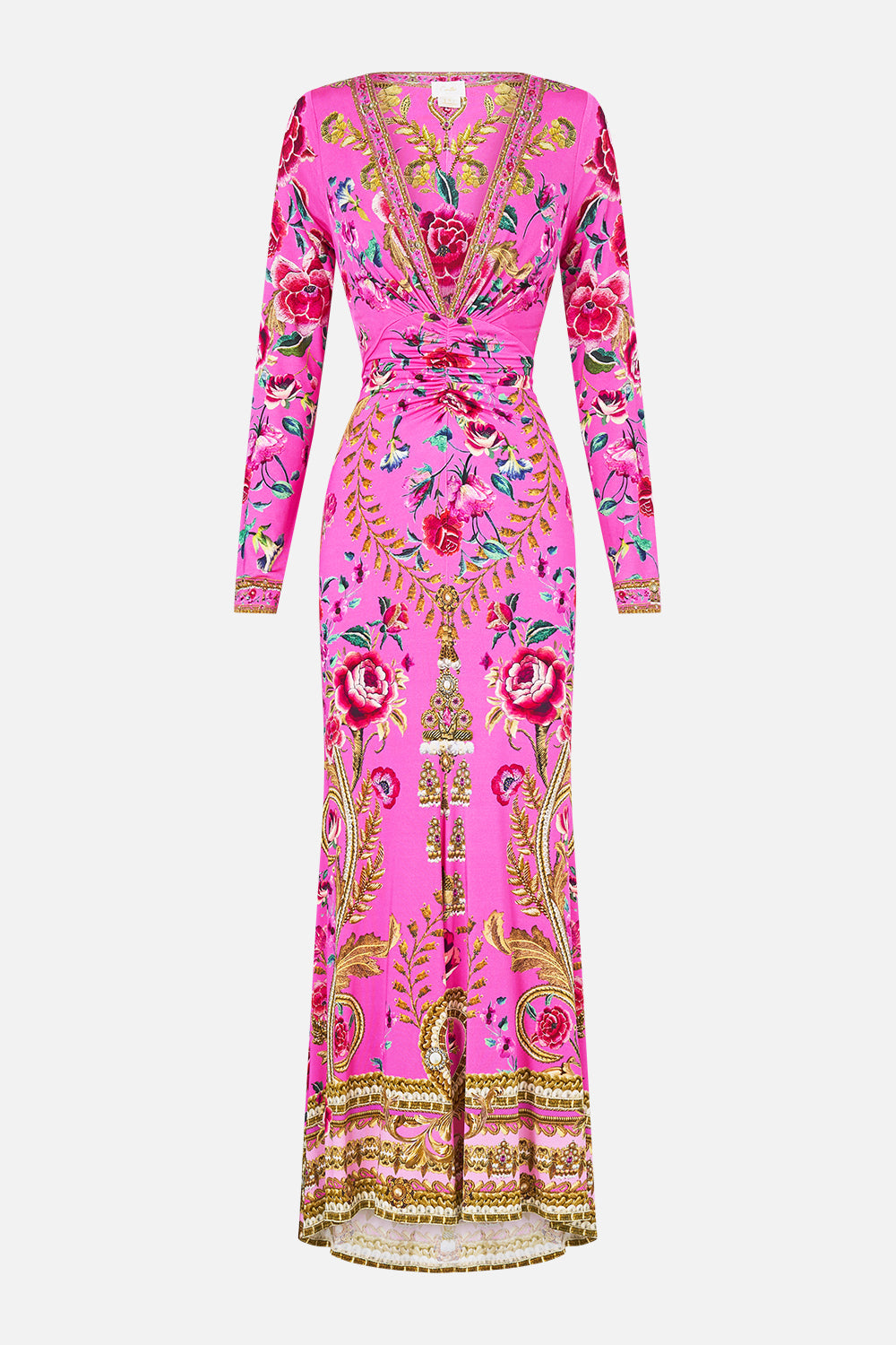 VESTIDO ESCOTE PICO CON DETALLE FRONTAL DE NUDO ESTAMPADO FLORES MATADOR