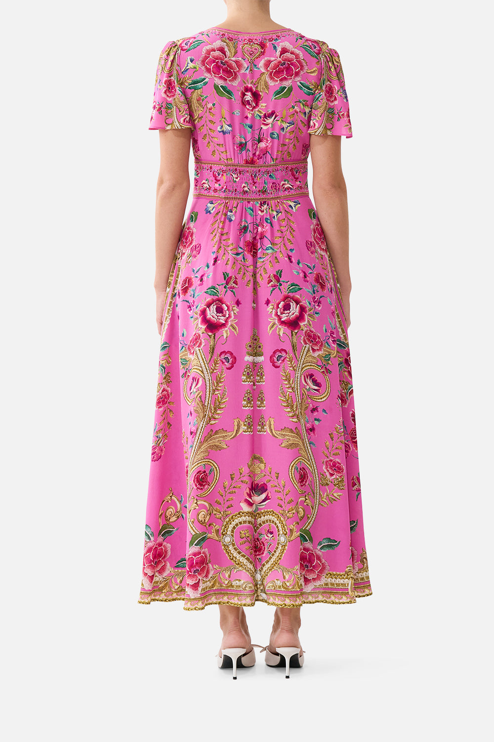 The Matadora Flora V-Neck Tie Front Midi Dress | CAMILLA US