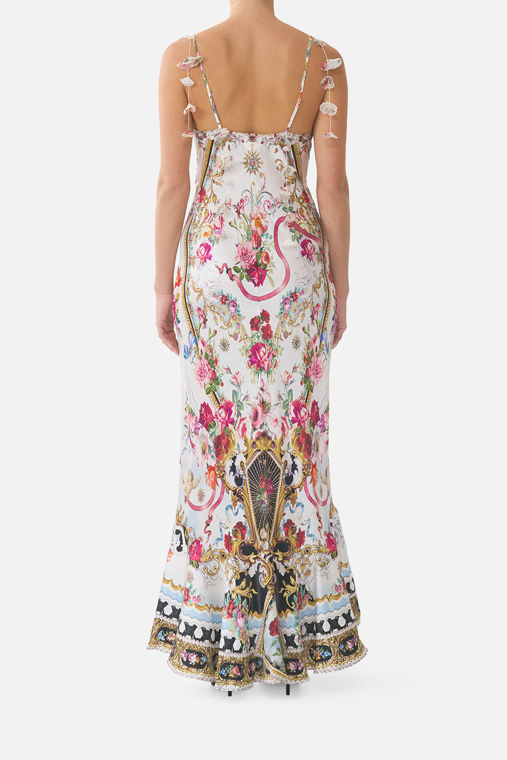 VESTIDO LENCERO ESCOTE PICO BAJO CON VOLANTE TORERO LIBERTINE