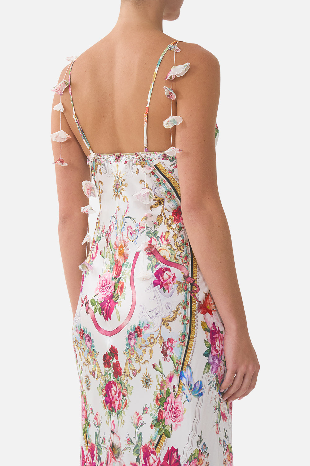 VESTIDO LENCERO ESCOTE PICO BAJO CON VOLANTE TORERO LIBERTINE