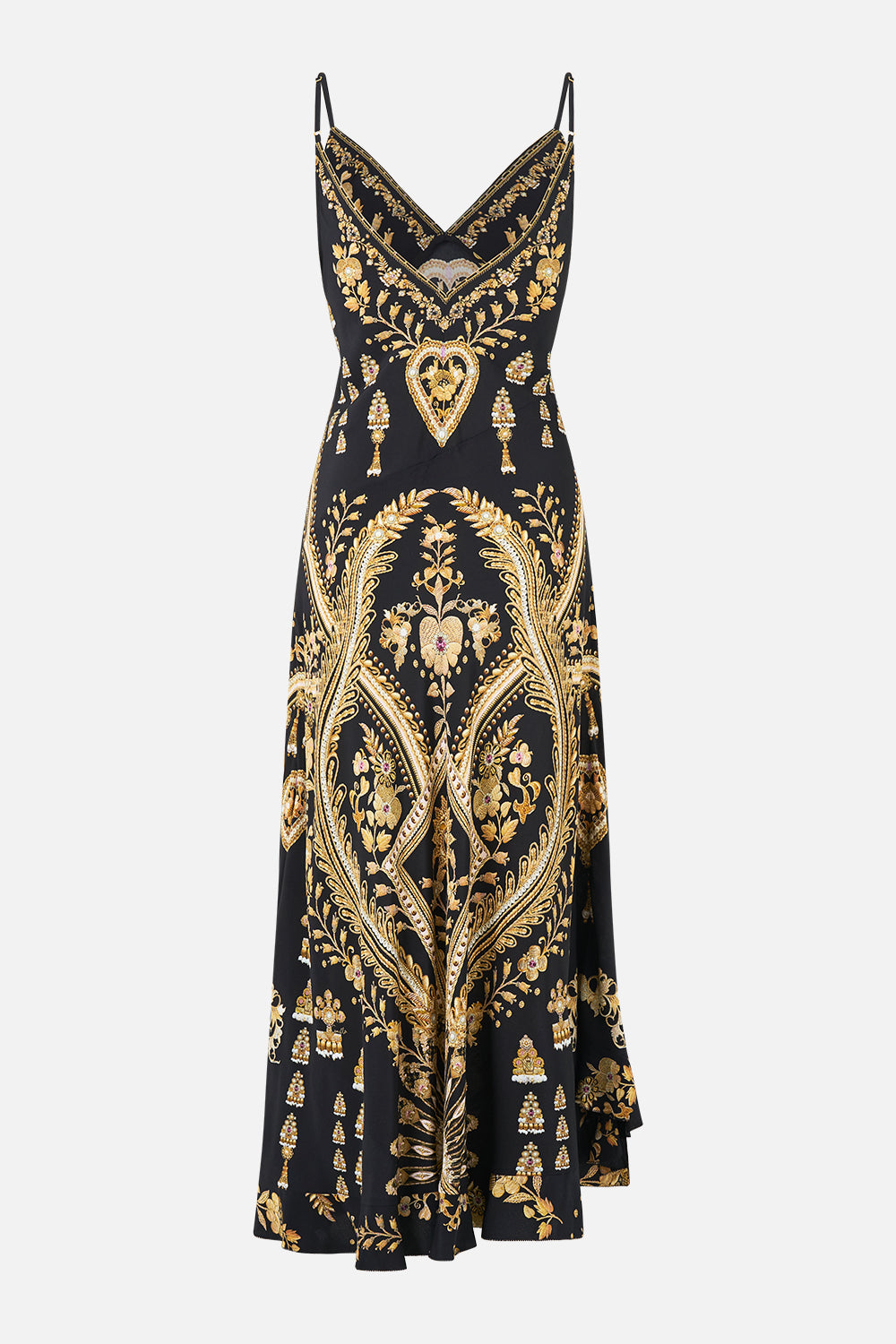 VESTIDO LENCERO AL BIES CON VOLANTES EN EL BAJO TAURO ASCENDENTE