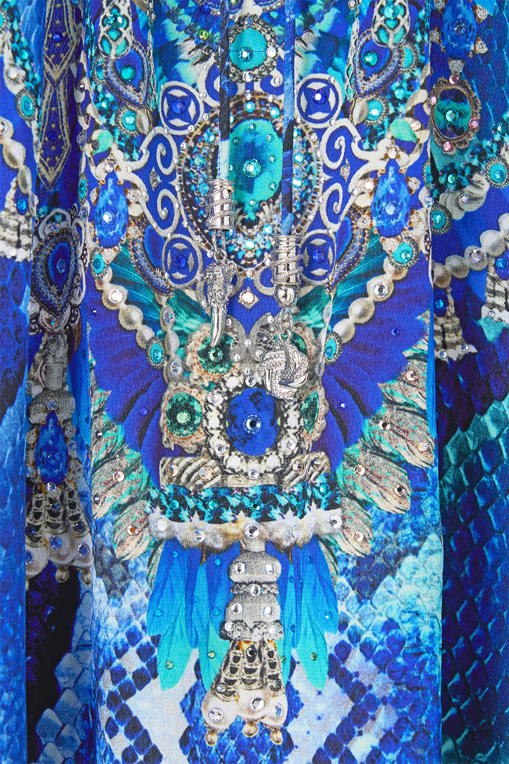 The The Sapphire Serpent Lace Up Blouse | CAMILLA US