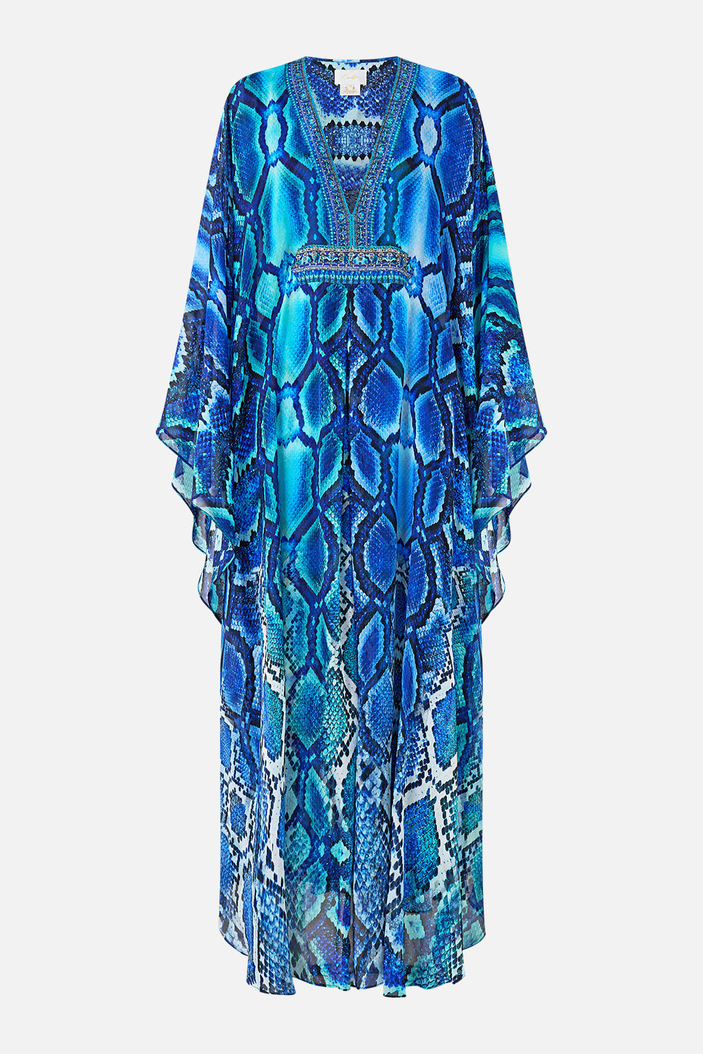 The The Sapphire Serpent Long Kaftan With Waist Detail | CAMILLA