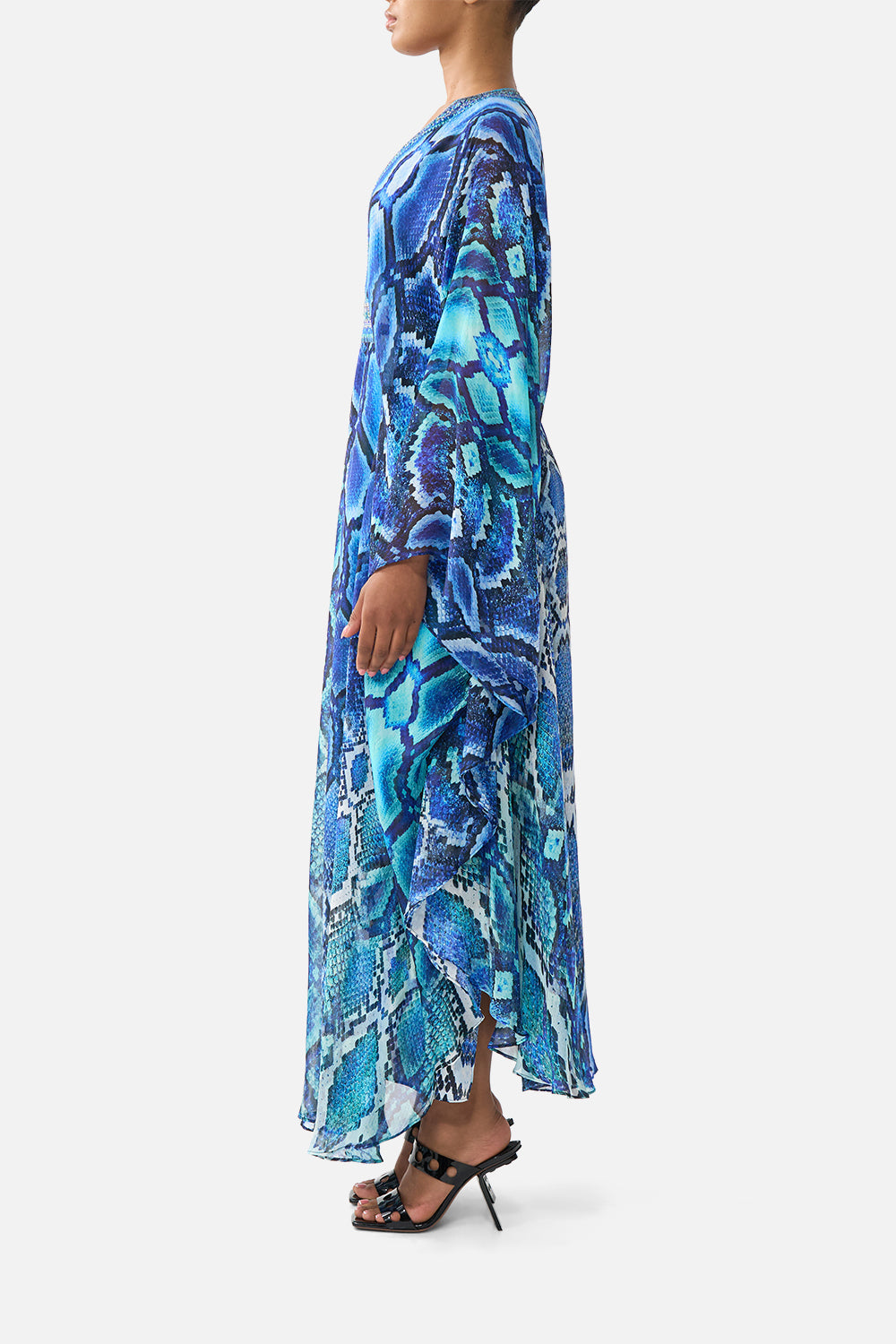 The The Sapphire Serpent Long Kaftan With Waist Detail | CAMILLA US