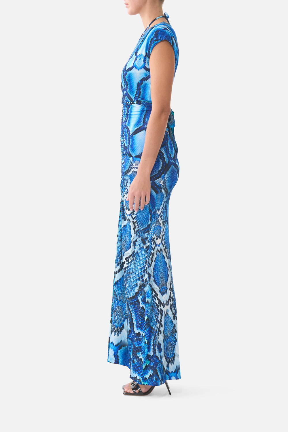 VESTIDO DE PUNTO CON CUERPO CRUZADO LA SERPIENTE DE ZAFIRO