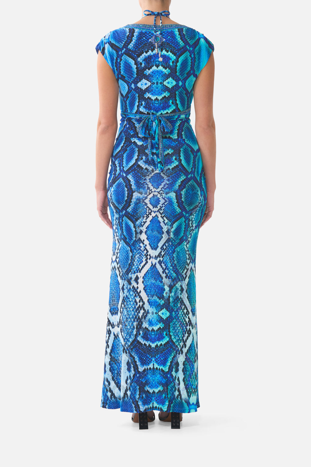 VESTIDO DE PUNTO CON CUERPO CRUZADO LA SERPIENTE DE ZAFIRO