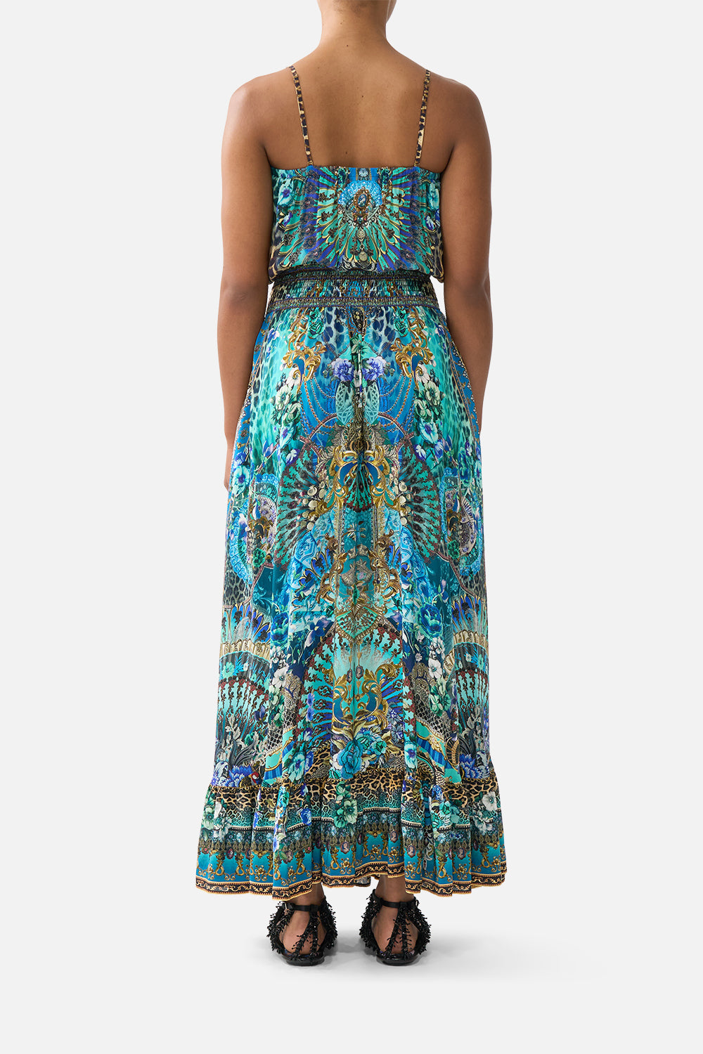 SHIRRED WAIST LONG DRESS FLAMENCO EUPHORIA