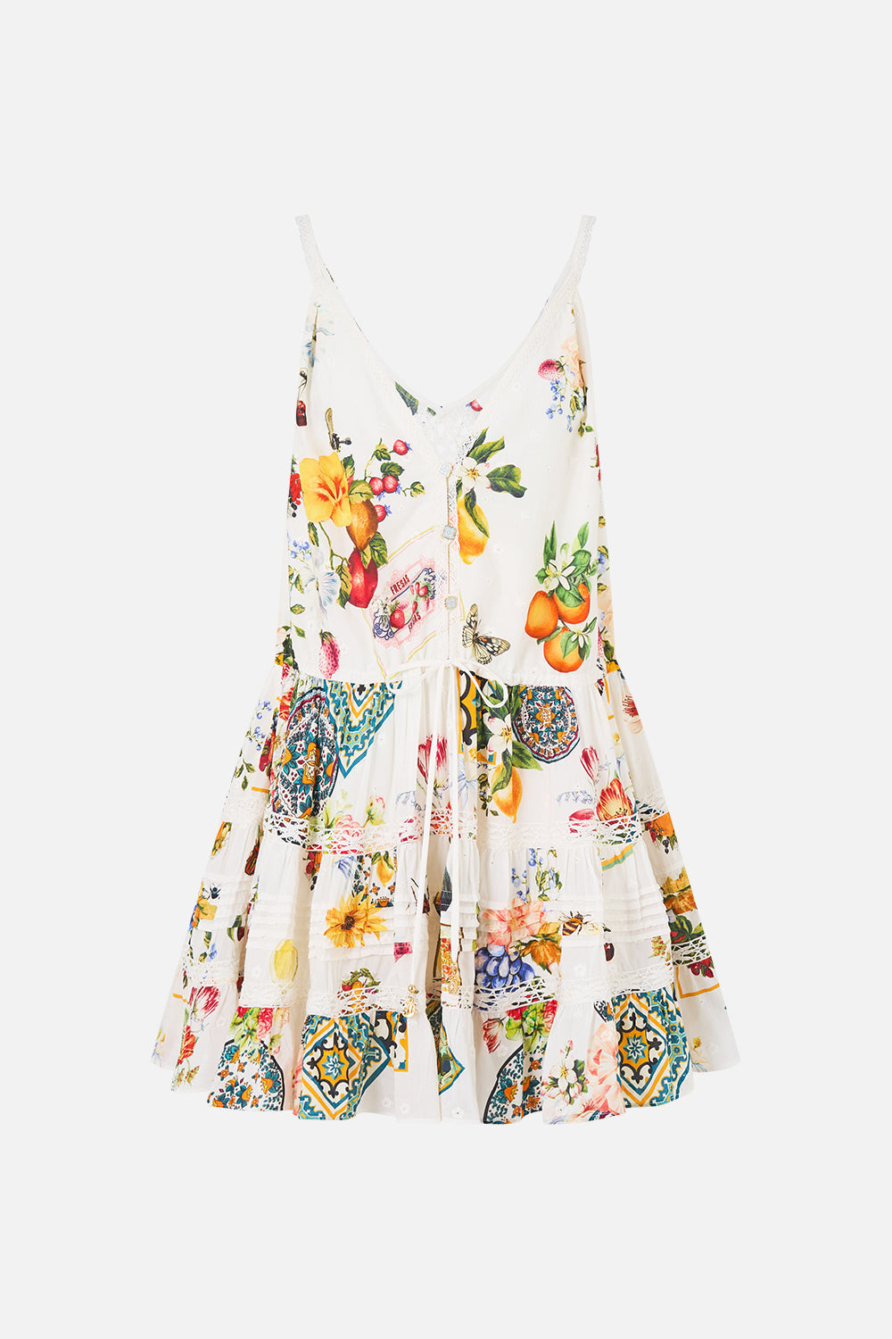 VESTIDO CORTO CON CINTURA FRUNCIDA LA MAGIA DEL MERCADO