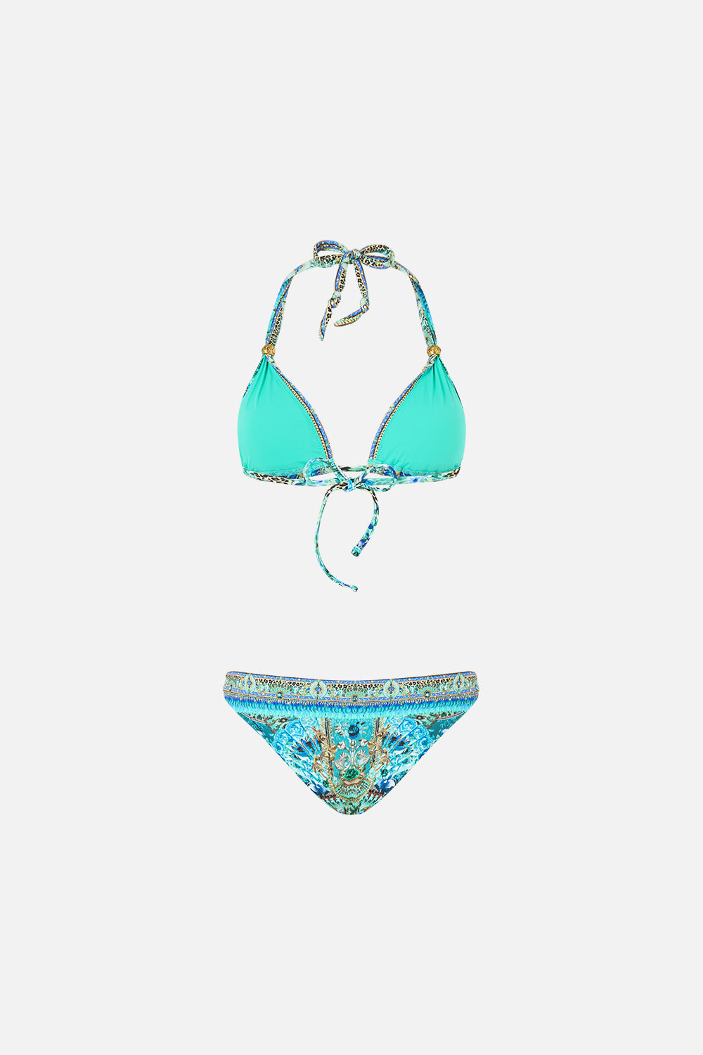 BALL TRIM TRI BIKINI SET W THICK NECK TIE FLAMENCO EUPHORIA