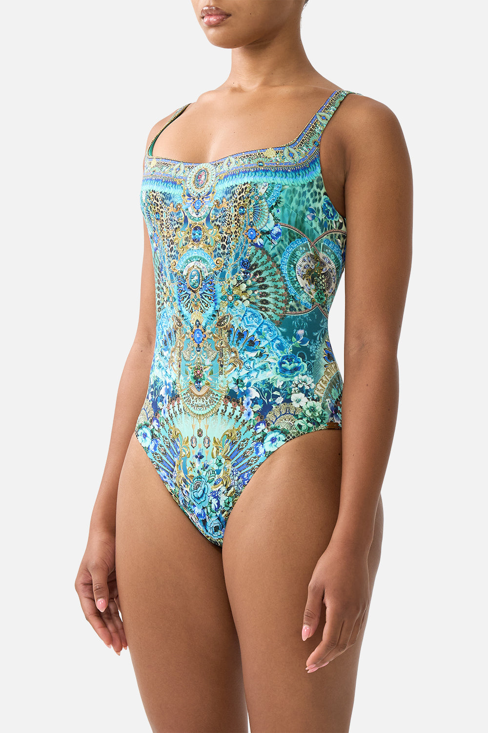 BAÑADOR ENTERO CON ARO Y ESCOTE CUADRADO Y ESPALDA REDONDA FLAMENCO EUPHORIA