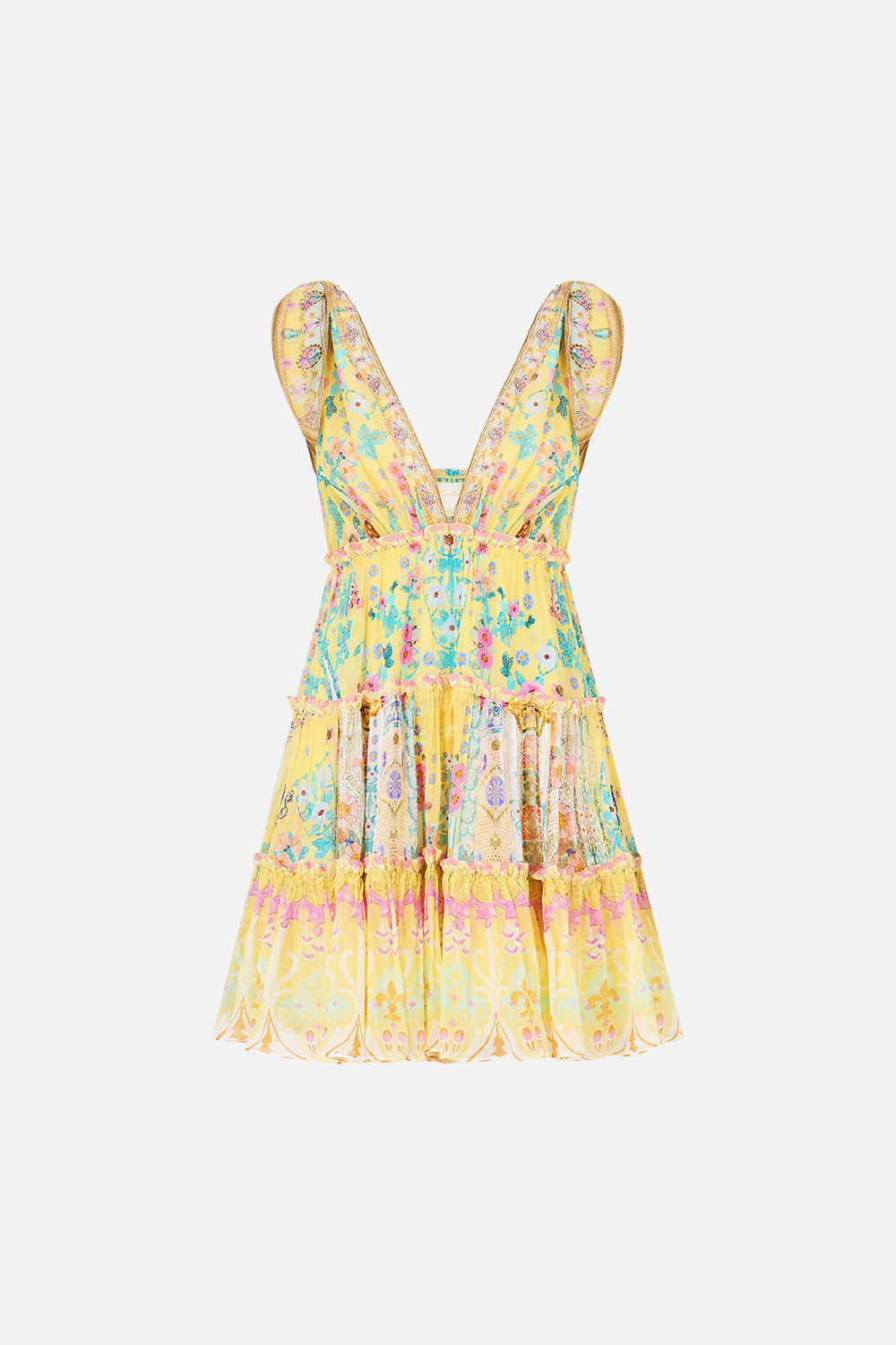 TIERED SHORT DRESS WITH SHOULDER TIES BARCELONA BEB√â