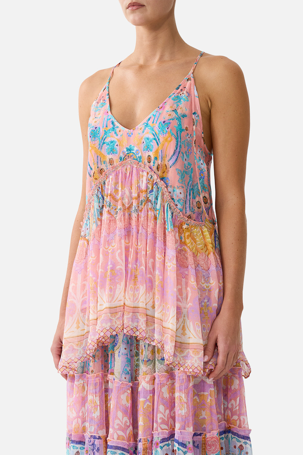 RACER BACK TOP WITH OVERLAY HOWDY GAUDI