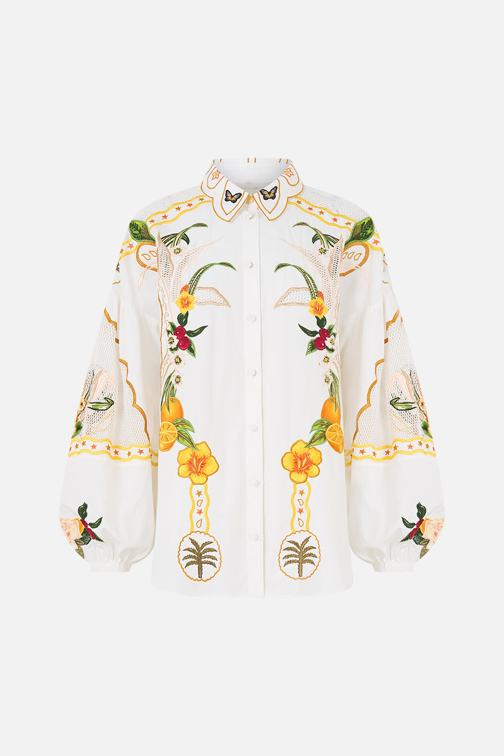 BLUSA CON MANGAS ABULLONADAS ESTILO VINTAGE