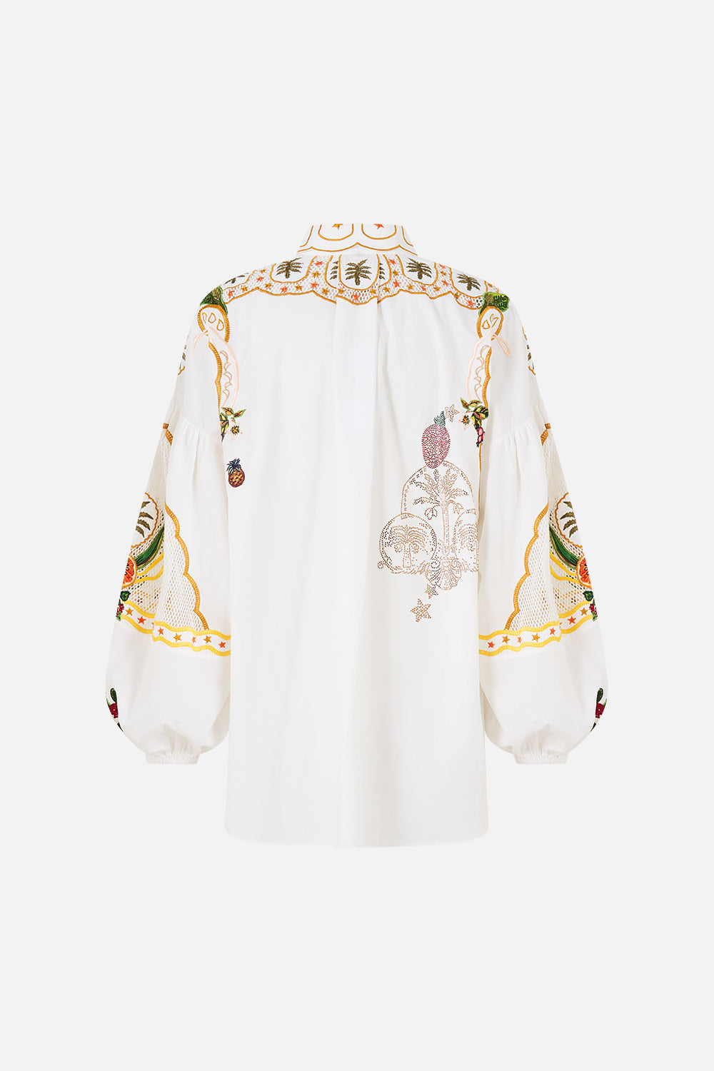 BLUSA CON MANGAS ABULLONADAS ESTILO VINTAGE