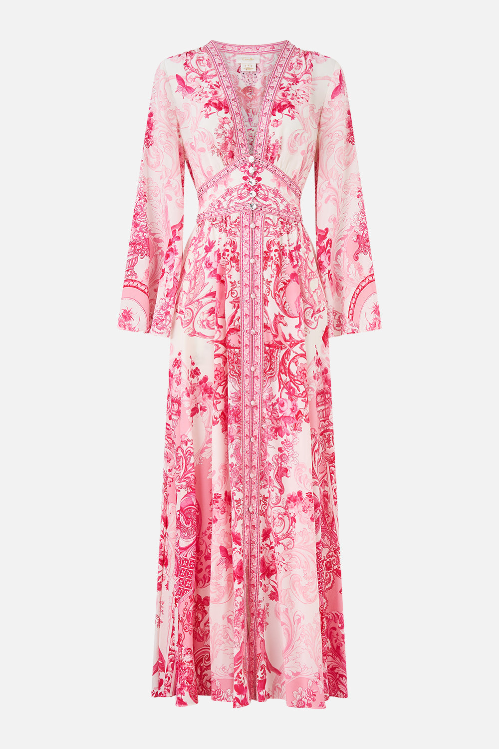 VESTIDO DE MANGA KIMONO CON DETALLE FRUNCIDO VIVIENDO LA VIDA ROSA