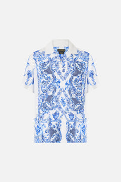 SHORT SLEEVE CAMP COLLARED SHIRT CERAMIC PANORAMIC