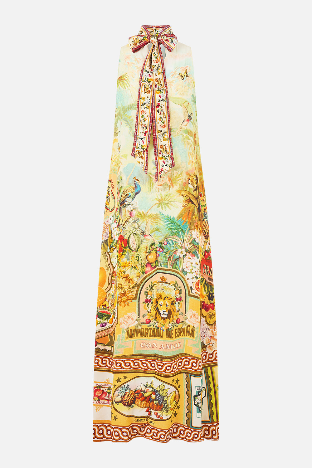 VESTIDO DE CUELLO ALTO CON LAZO EN LA NUCA VA VA VINTAGE