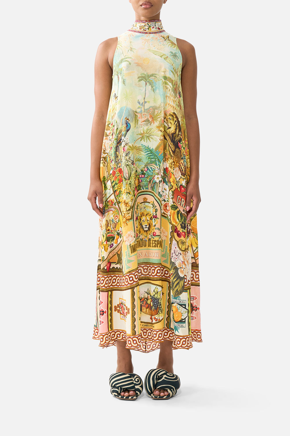 VESTIDO DE CUELLO ALTO CON LAZO EN LA NUCA VA VA VINTAGE