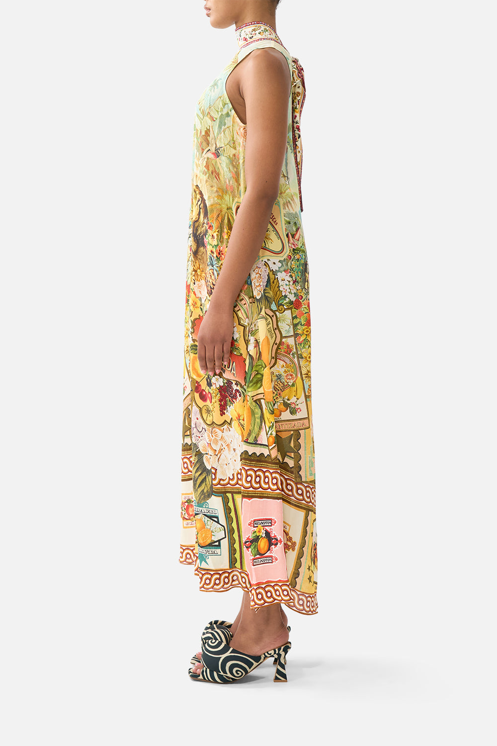 HIGH NECK DRESS WITH BACK NECK TIE VA VA VINTAGE