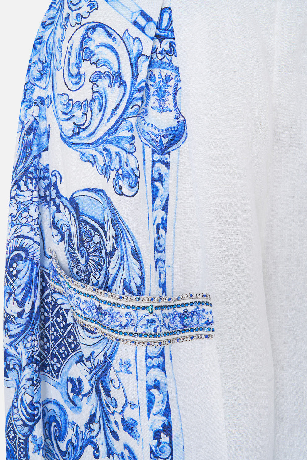 WIDE LEG TROUSER WITH FRONT POCKETS CERAMIC PANORAMIC