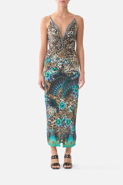STRAPPY DRESS WITH TWIST FRONT FLAMENCO EUPHORIA