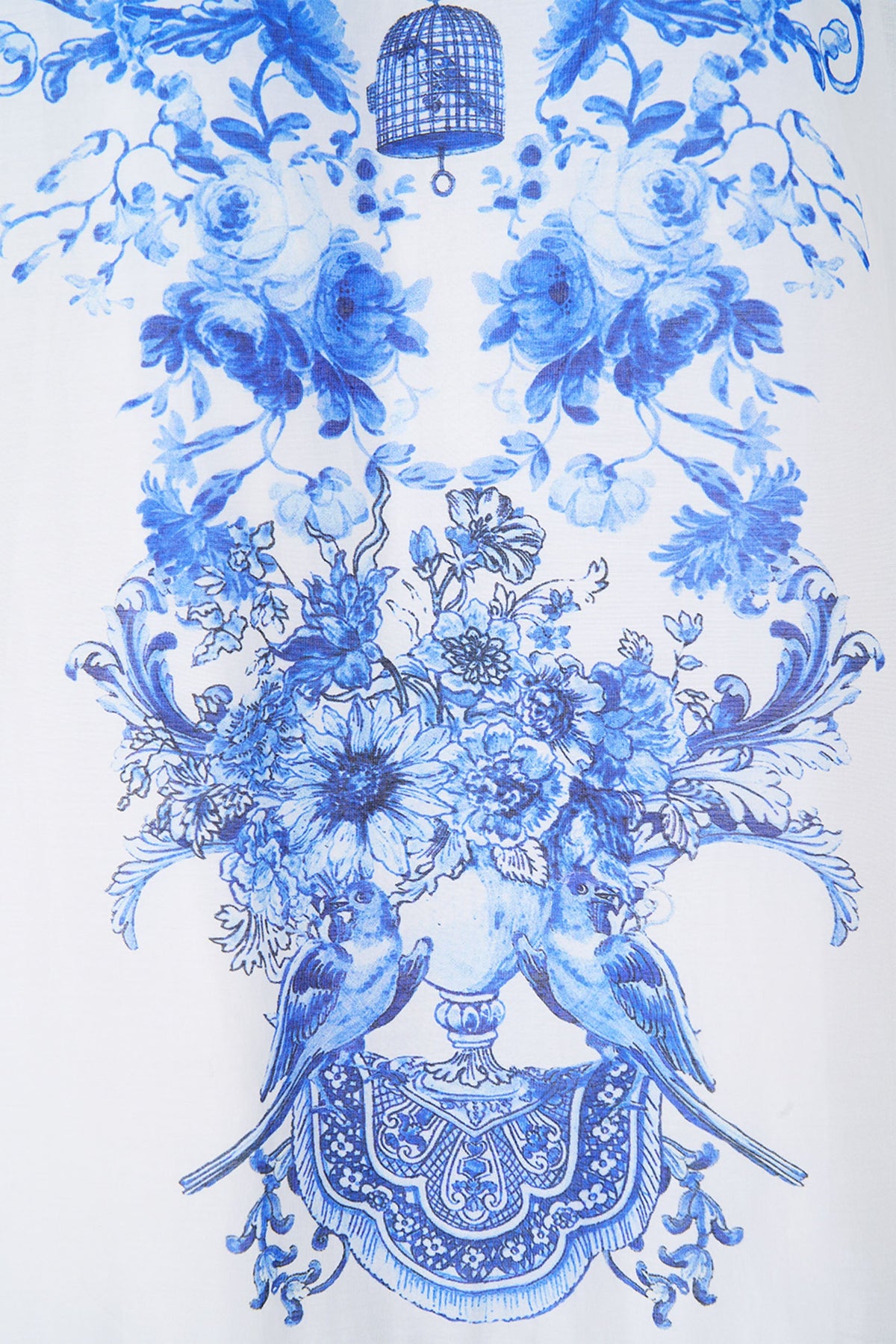 The CAMILLA a line gathered panel dress in our print Ceramic Panoramic.