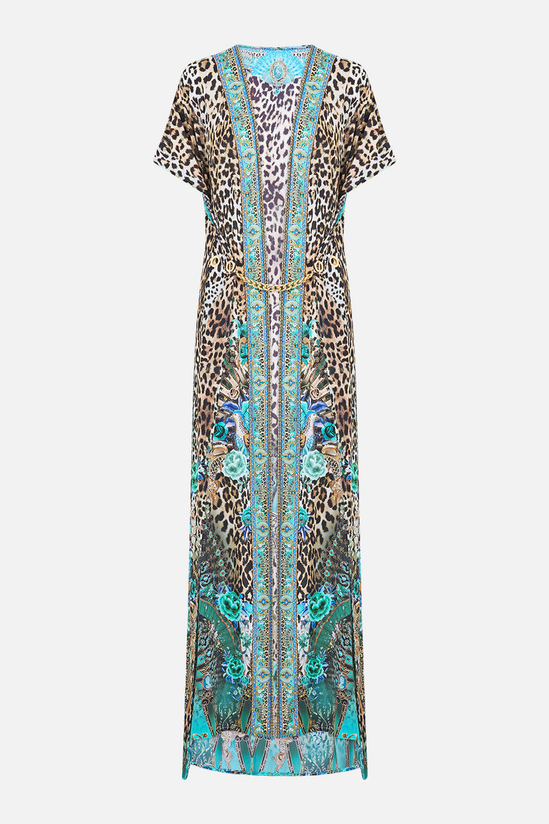 The Flamenco Euphoria Front Split Beach Maxi Dress With Chain