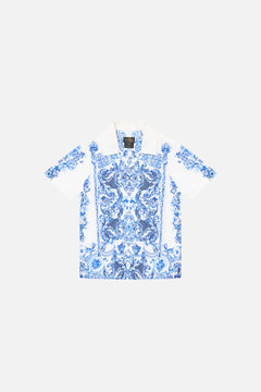 BOYS SHORT SLEEVE CAMP COLLARED SHIRT CERAMIC PANORAMIC