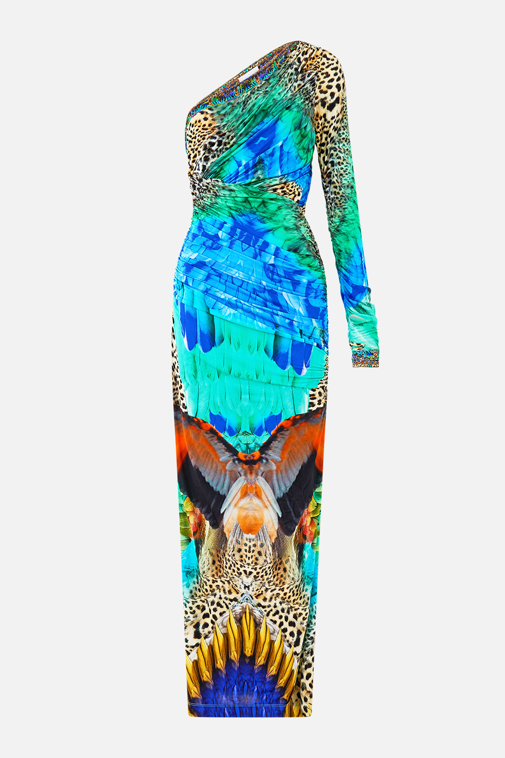 VESTIDO ASIMÉTRICO DE PUNTO CON ABERTURAS JUNGLE FLIGHT