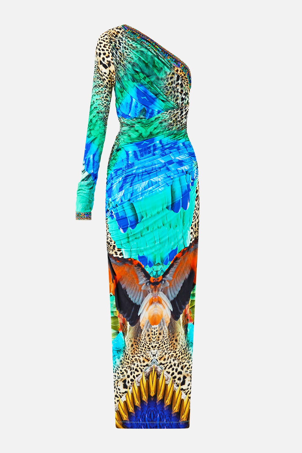 VESTIDO ASIMÉTRICO DE PUNTO CON ABERTURAS JUNGLE FLIGHT