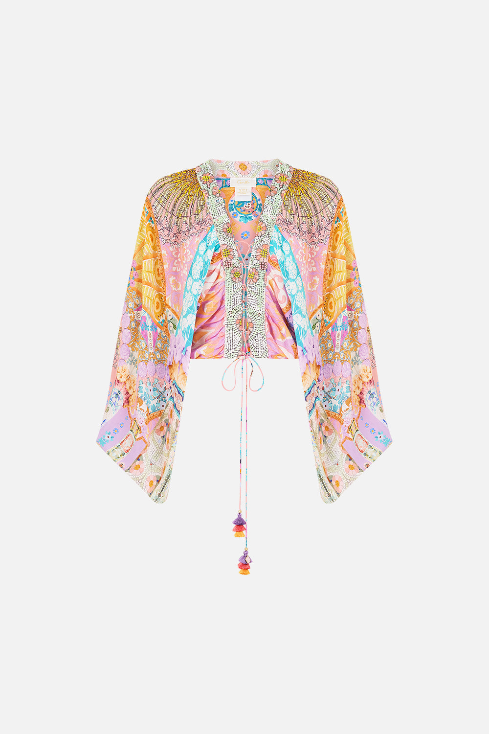 LACE UP FRONT BLOUSON SLEEVE BLOUSE HOWDY GAUDI