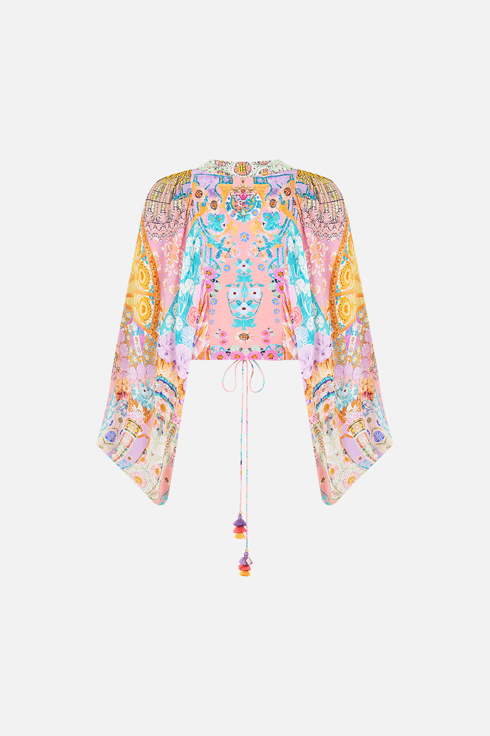 BLUSA CON MANGAS ABULLONADAS Y CORDONES DELANTEROS HOWDY GAUDI