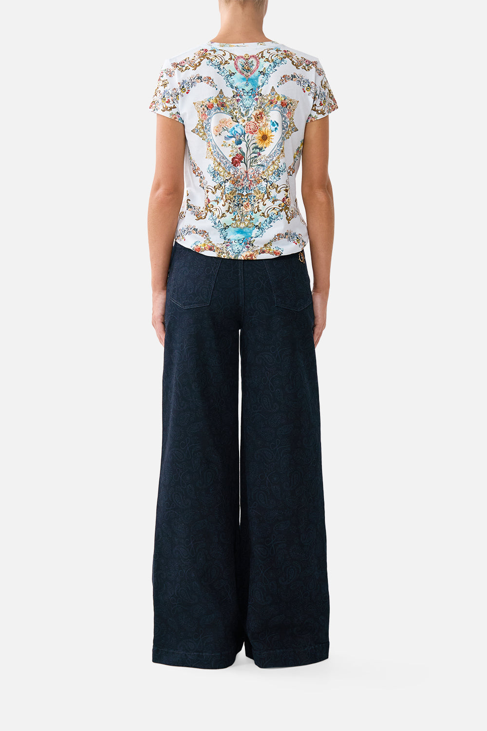 The CAMILLA JENNA HIGH WAISTED FLARE DENIM in our  print.