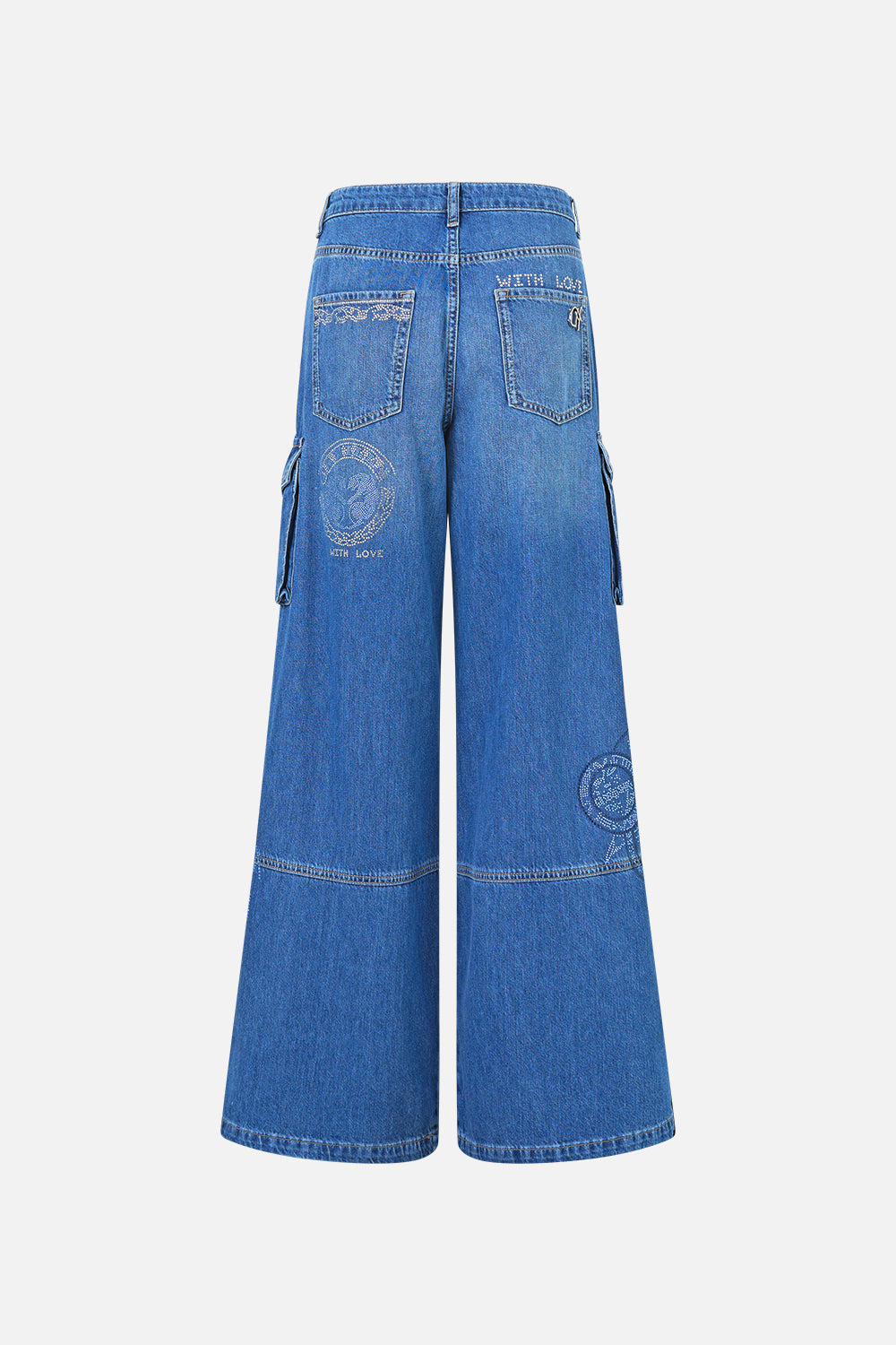 JEAN DE MEZCLILLA CARGO DE PIERNA ANCHA