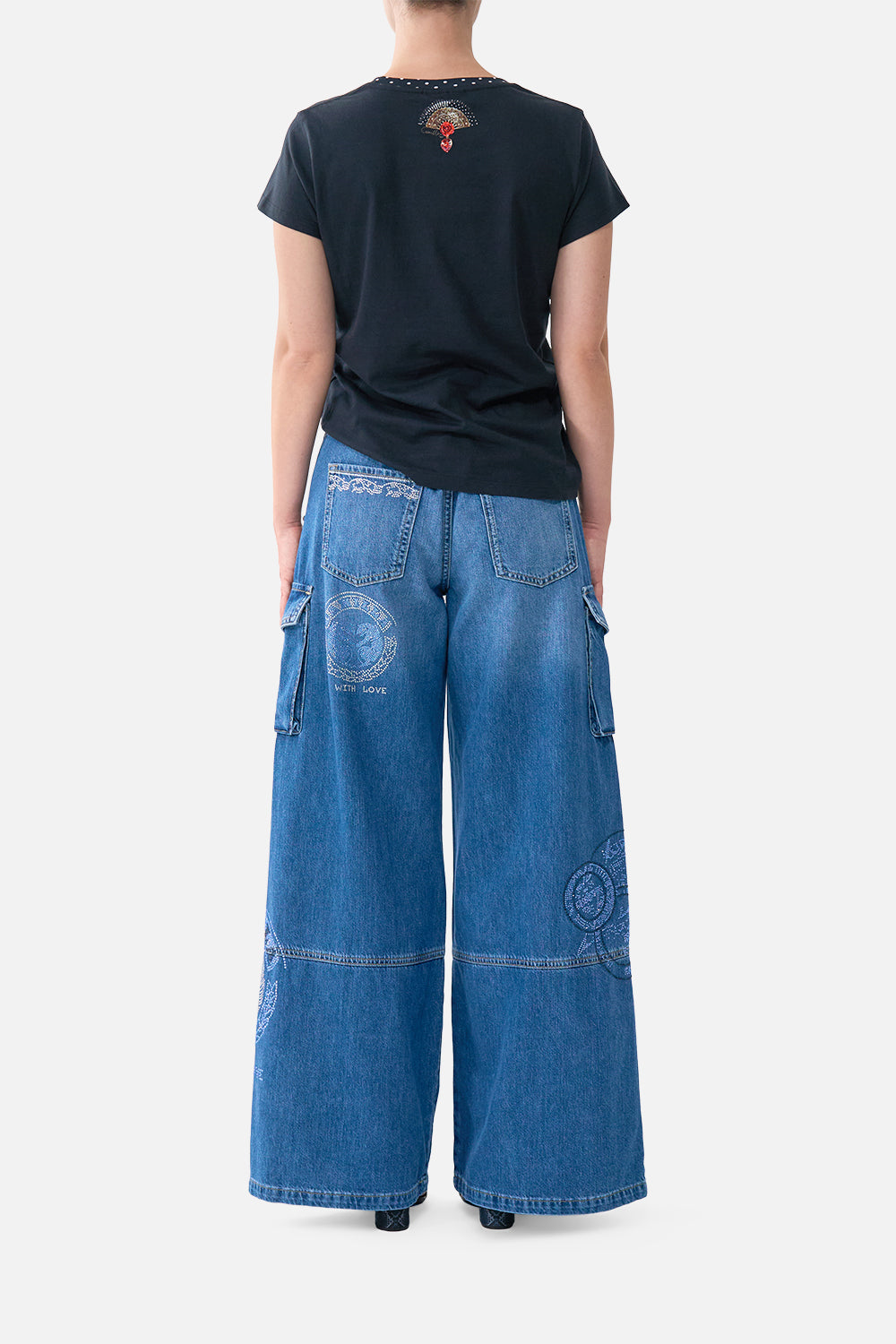 WIDE LEG CARGO JEAN DENIM